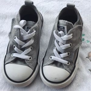•Converse• Gray Kids Shoes Size 8